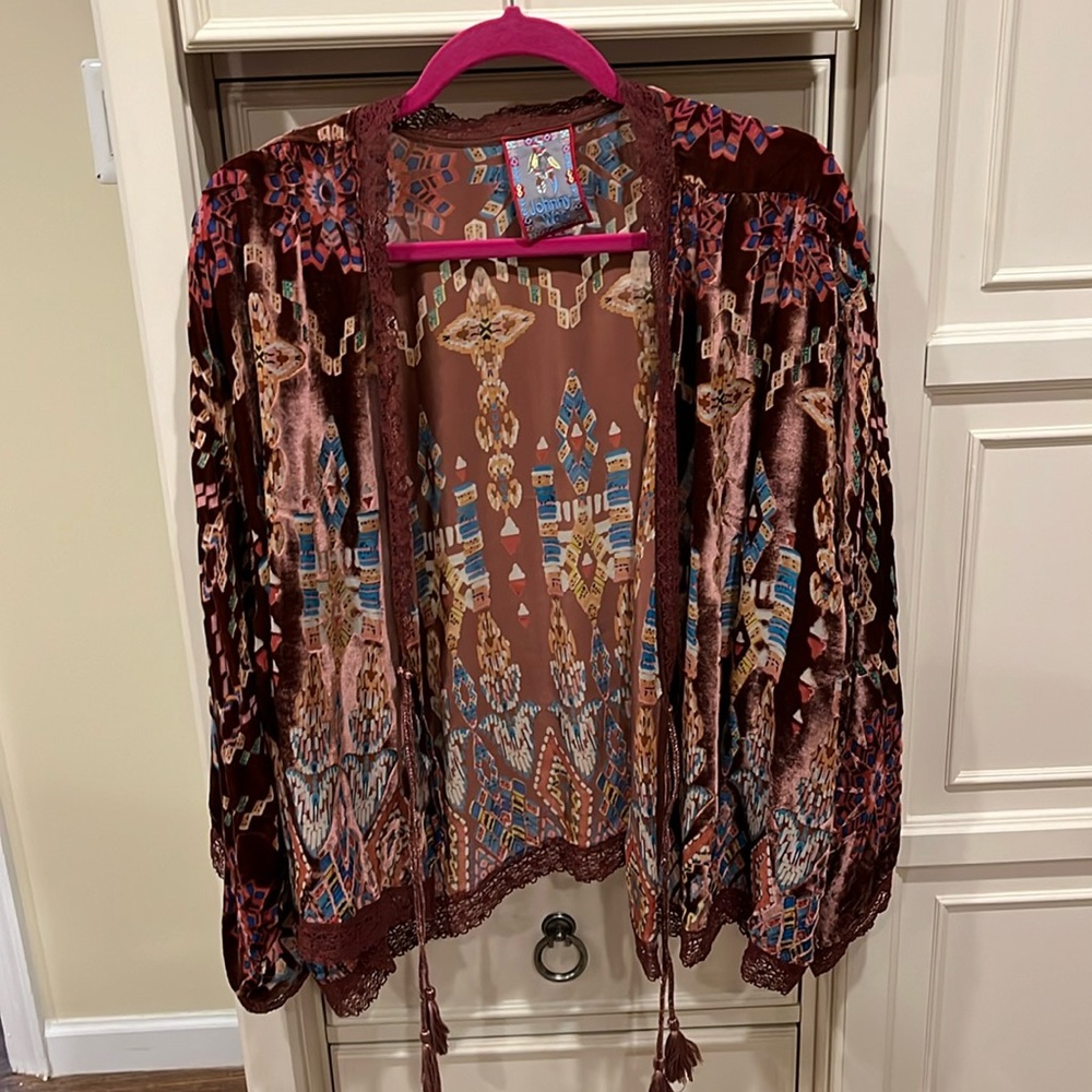 Johnny Was Geo Burnout Day Kimono size XL